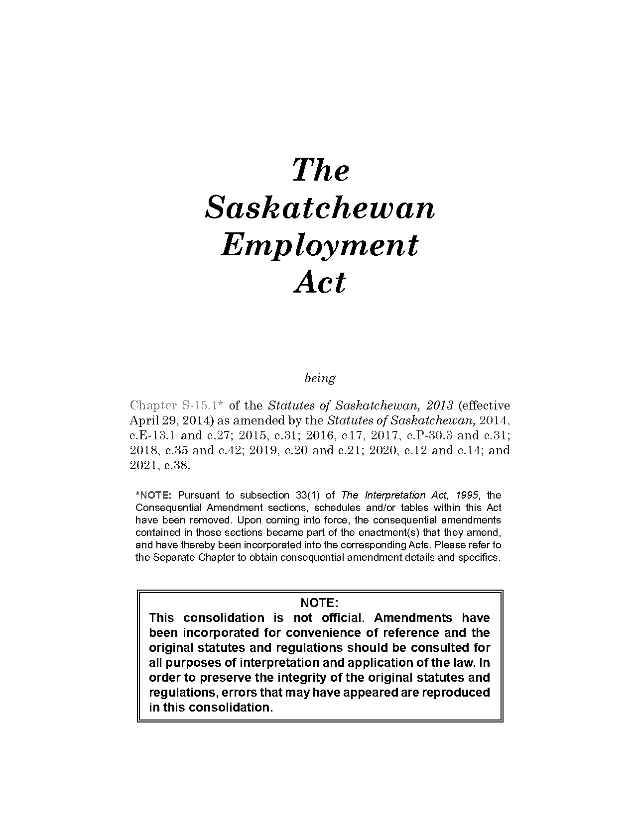 saskatchewan labour standards statutory holiday pay