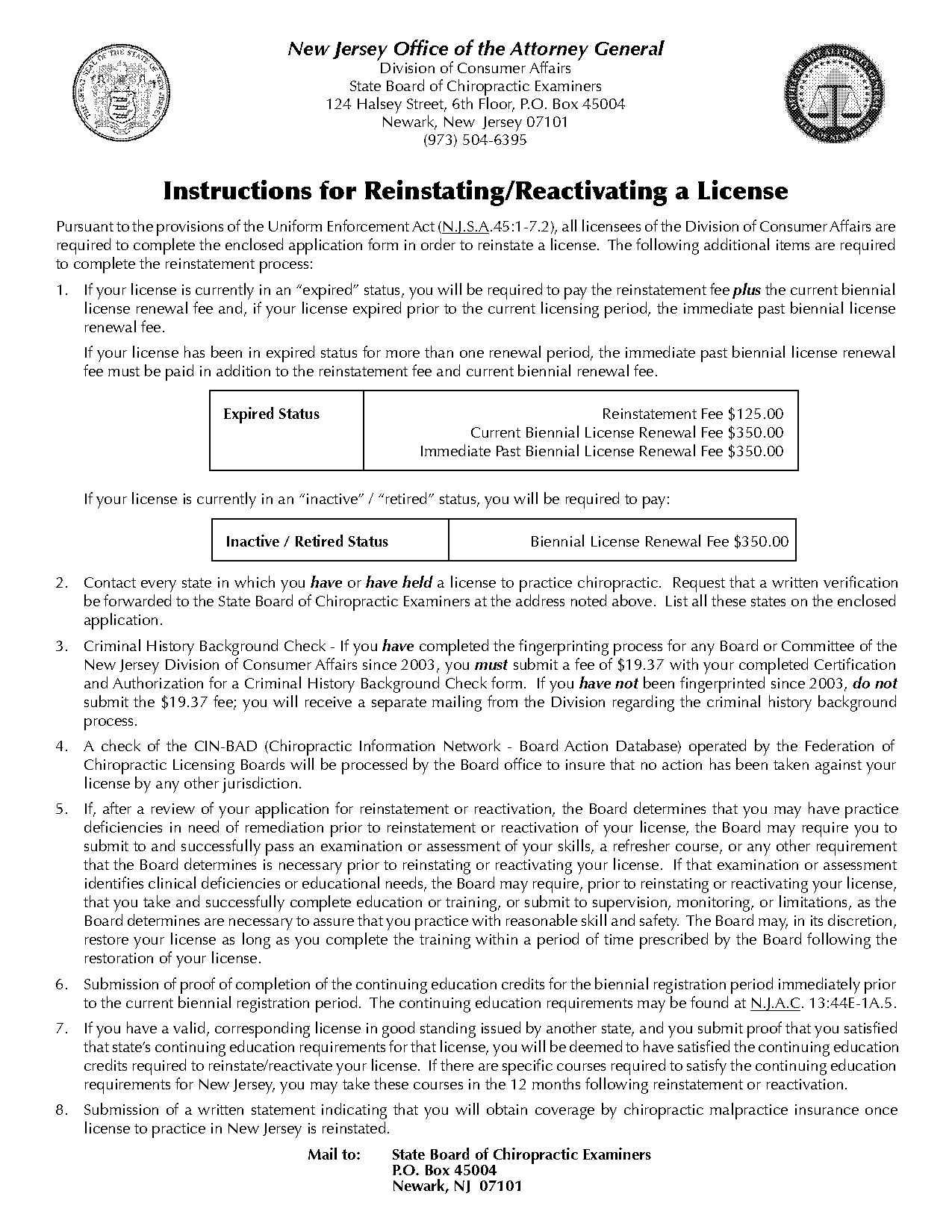 renew new jersey license instructions