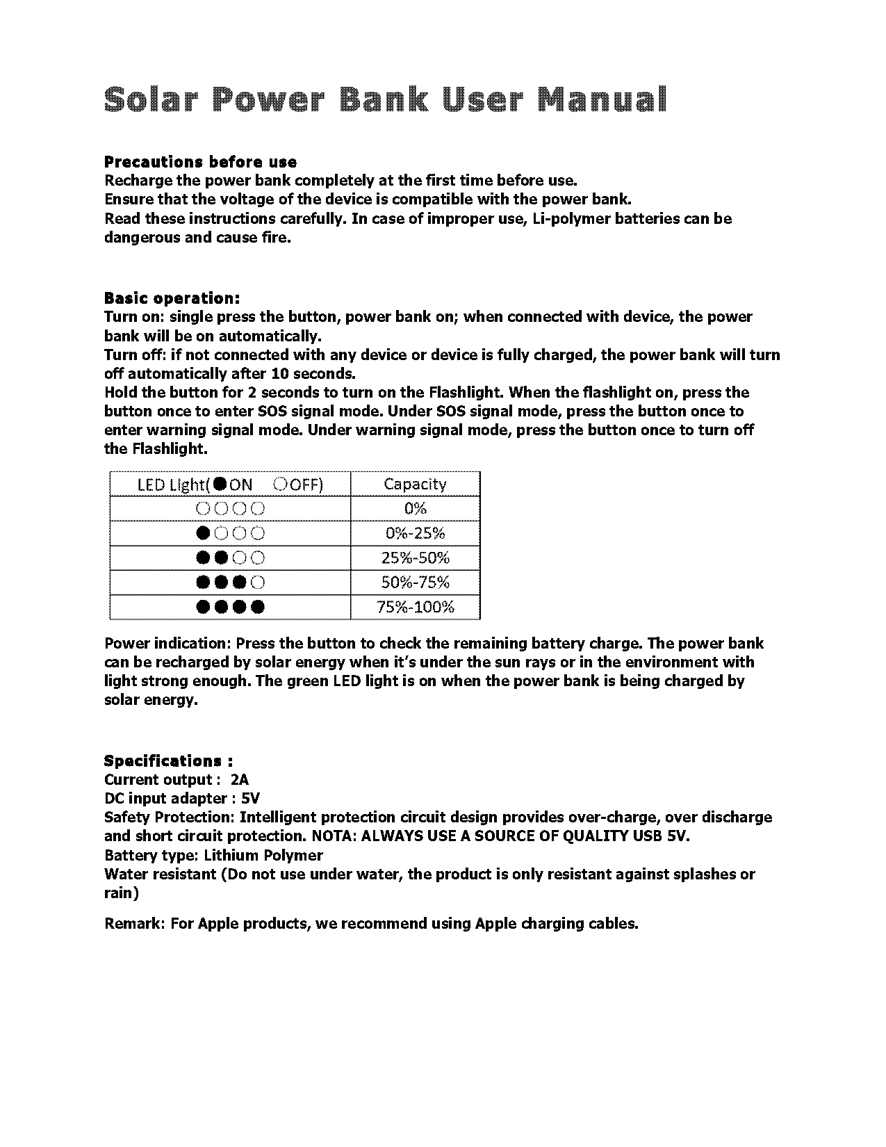 solove power bank owners manual