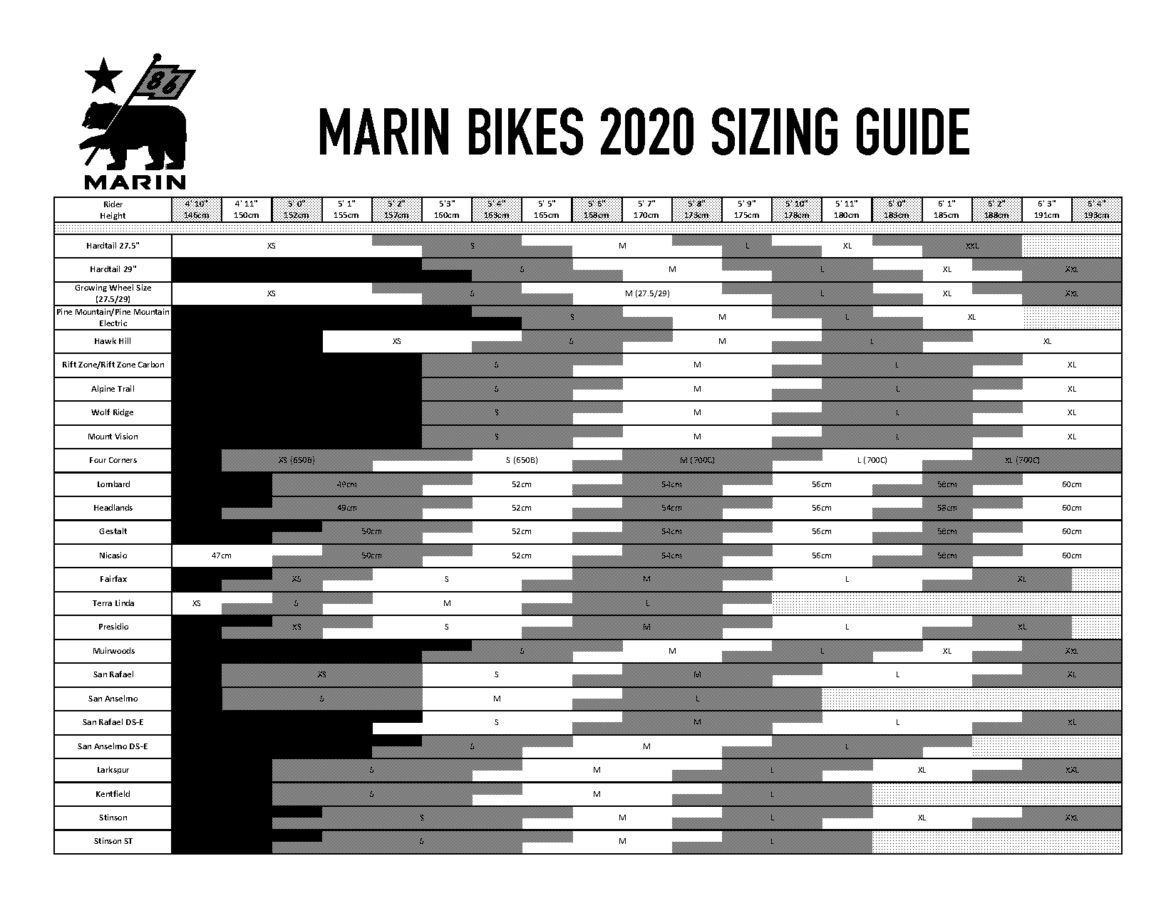 amazon bike size guide