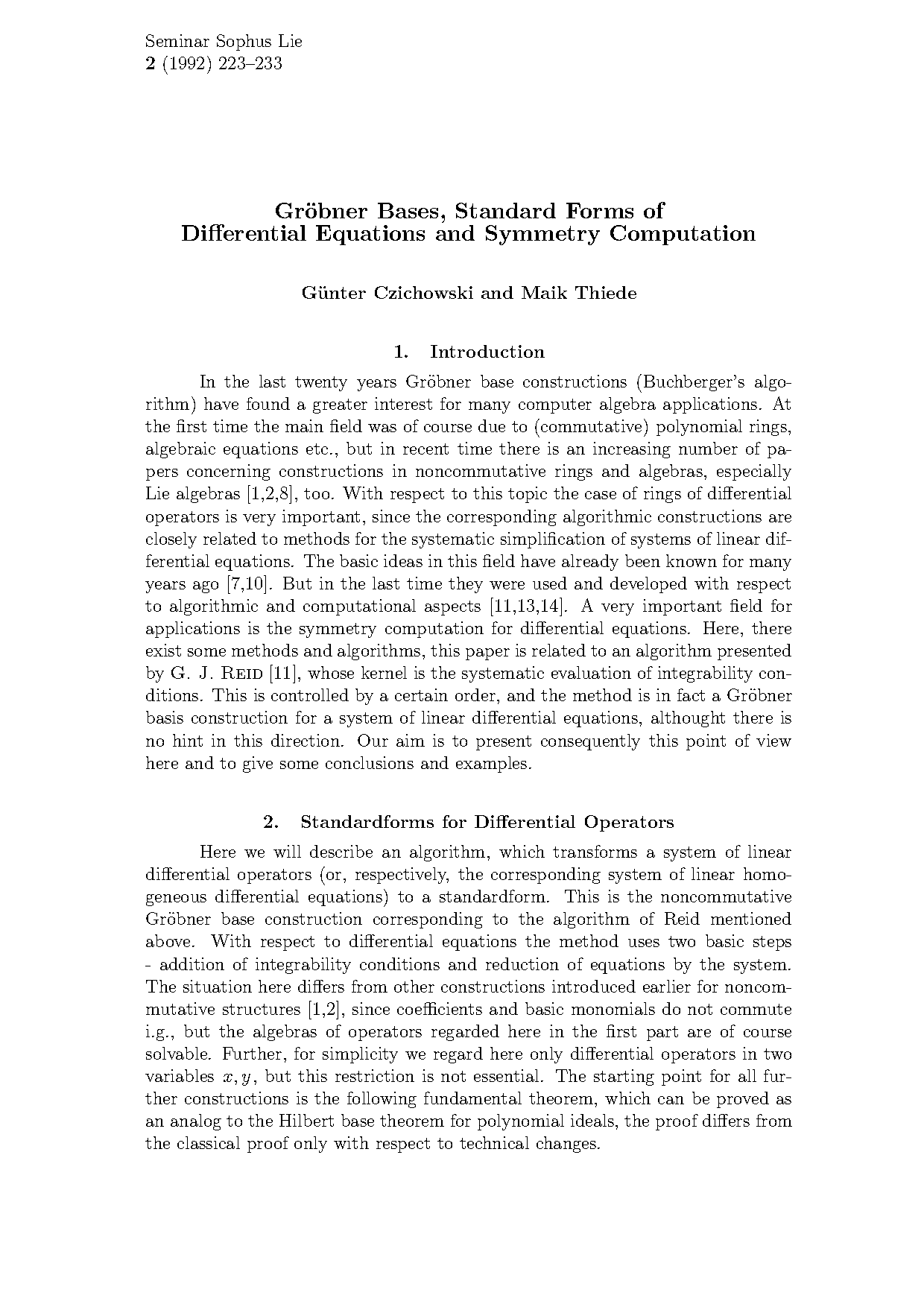 standard form ordinary differential equation