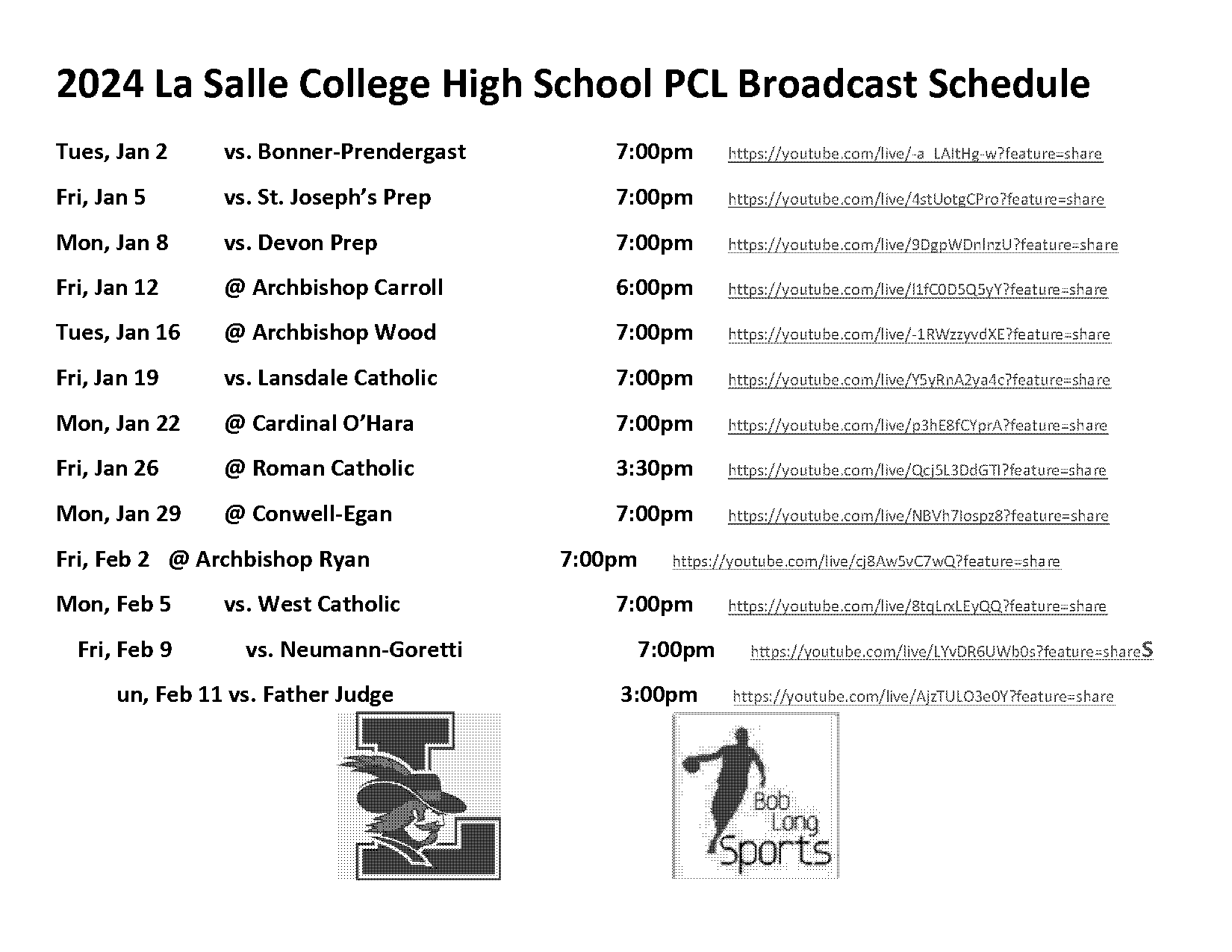 archbishop carroll high school schedule