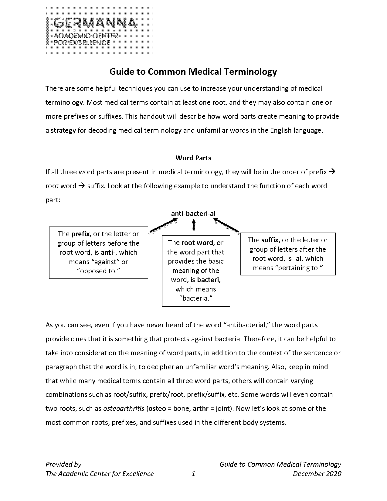 ankyl o medical term quizlet