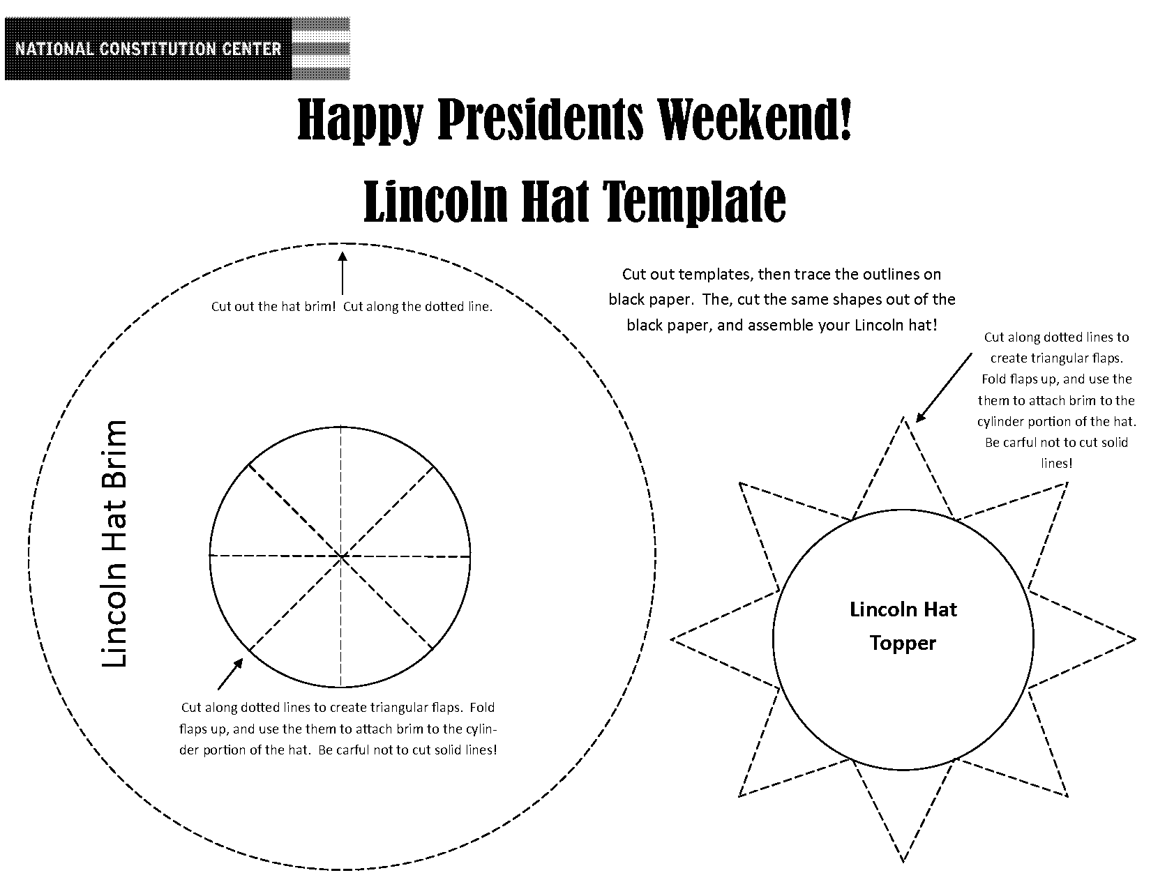 presidents day hat printable template