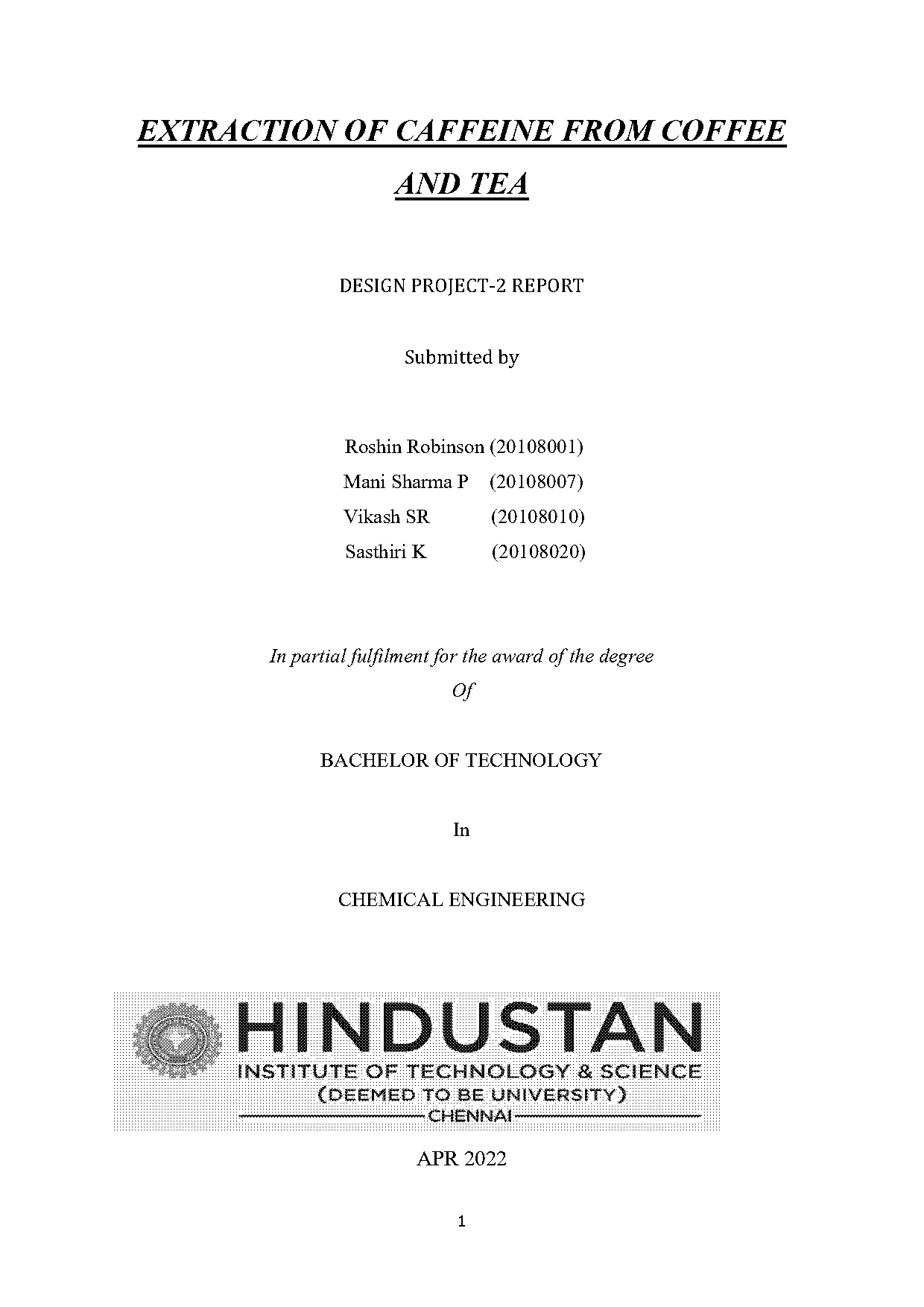 determination of caffeine in tea samples project pdf