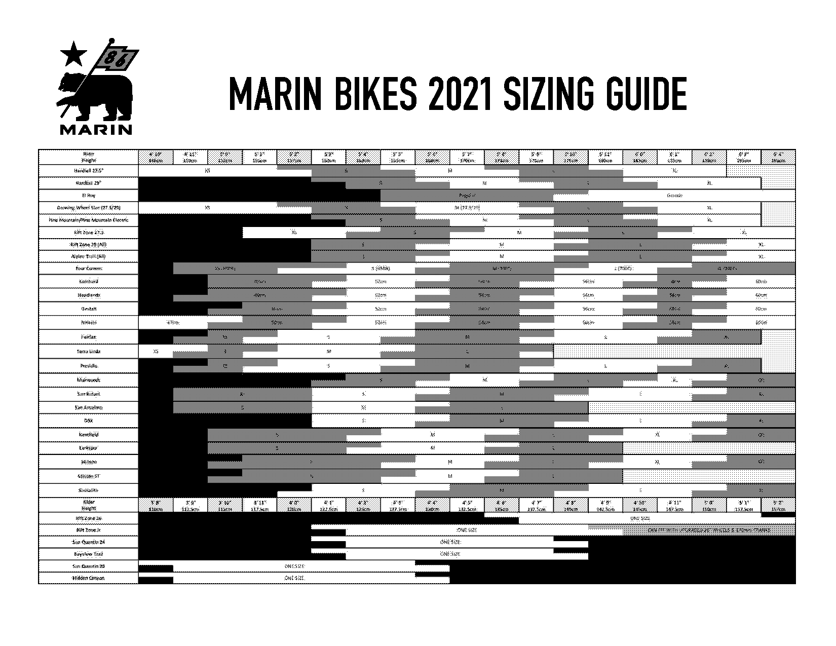 amazon bike size guide