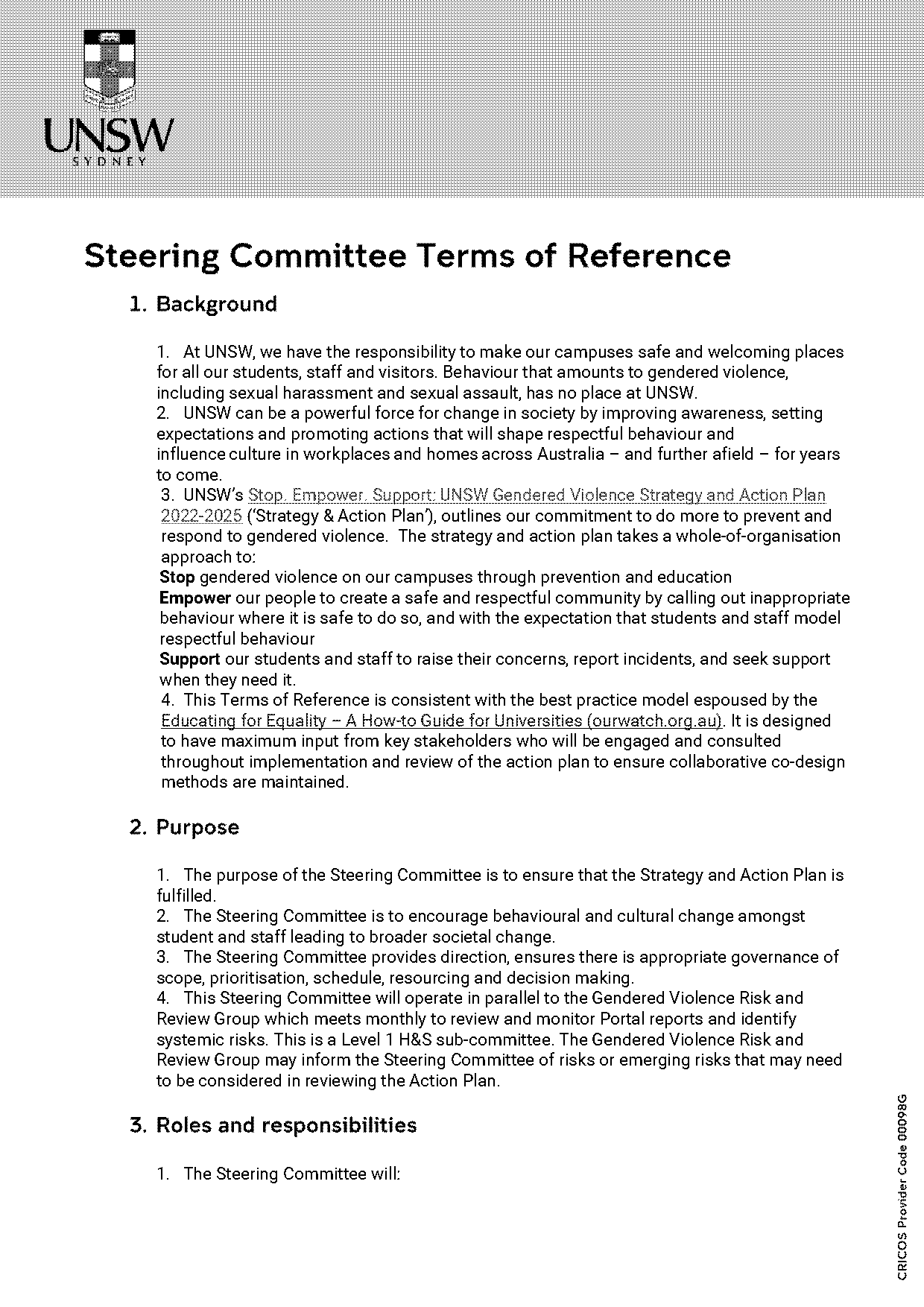 steering committee terms of reference template