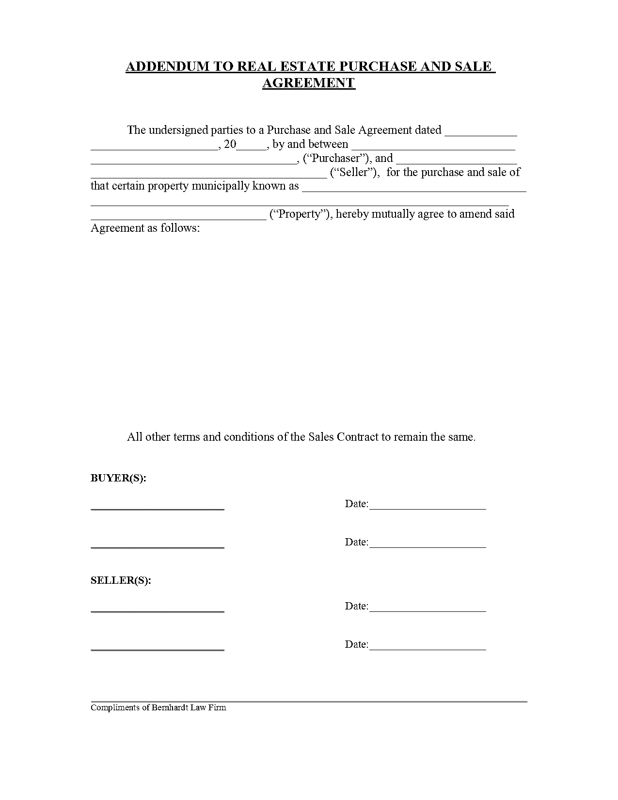 sale of land agreement sample