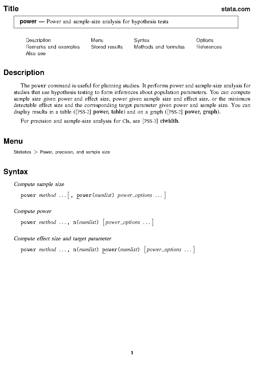 sample size calculation one sample