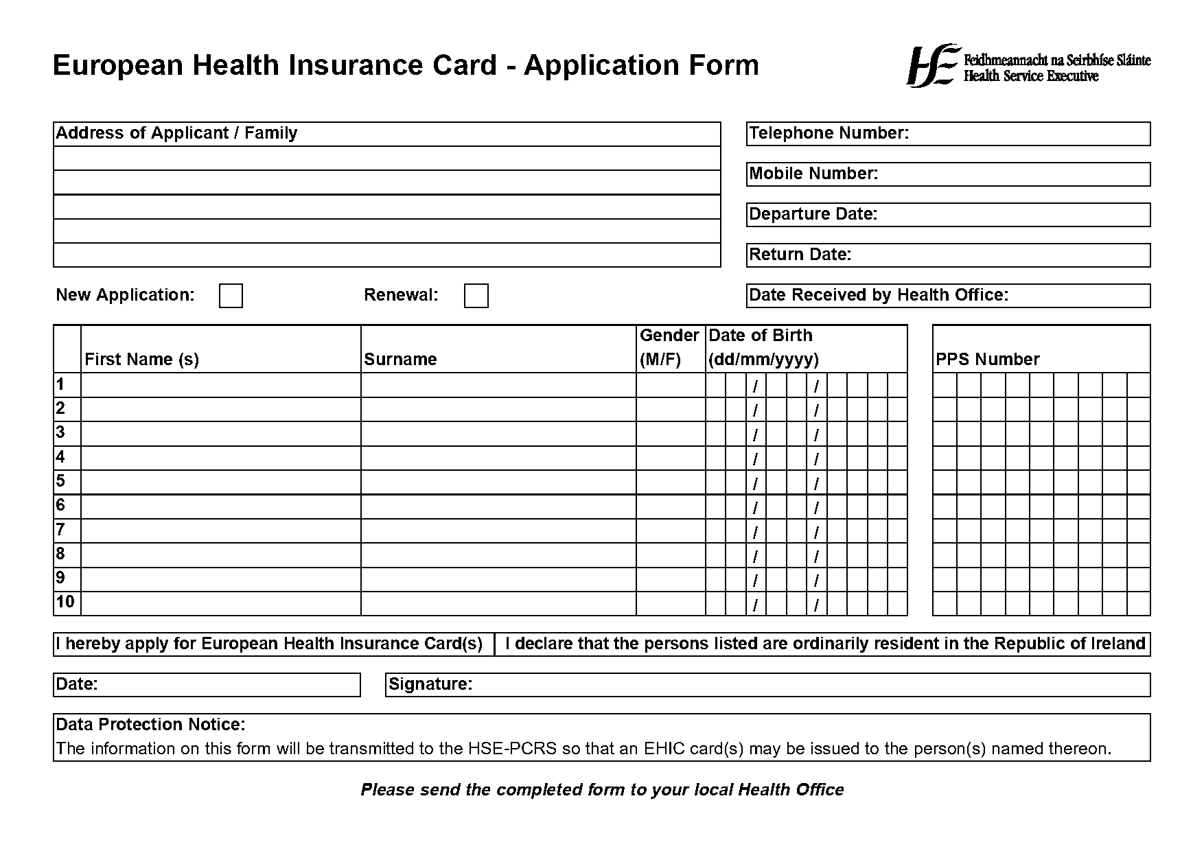 european health insurance card free