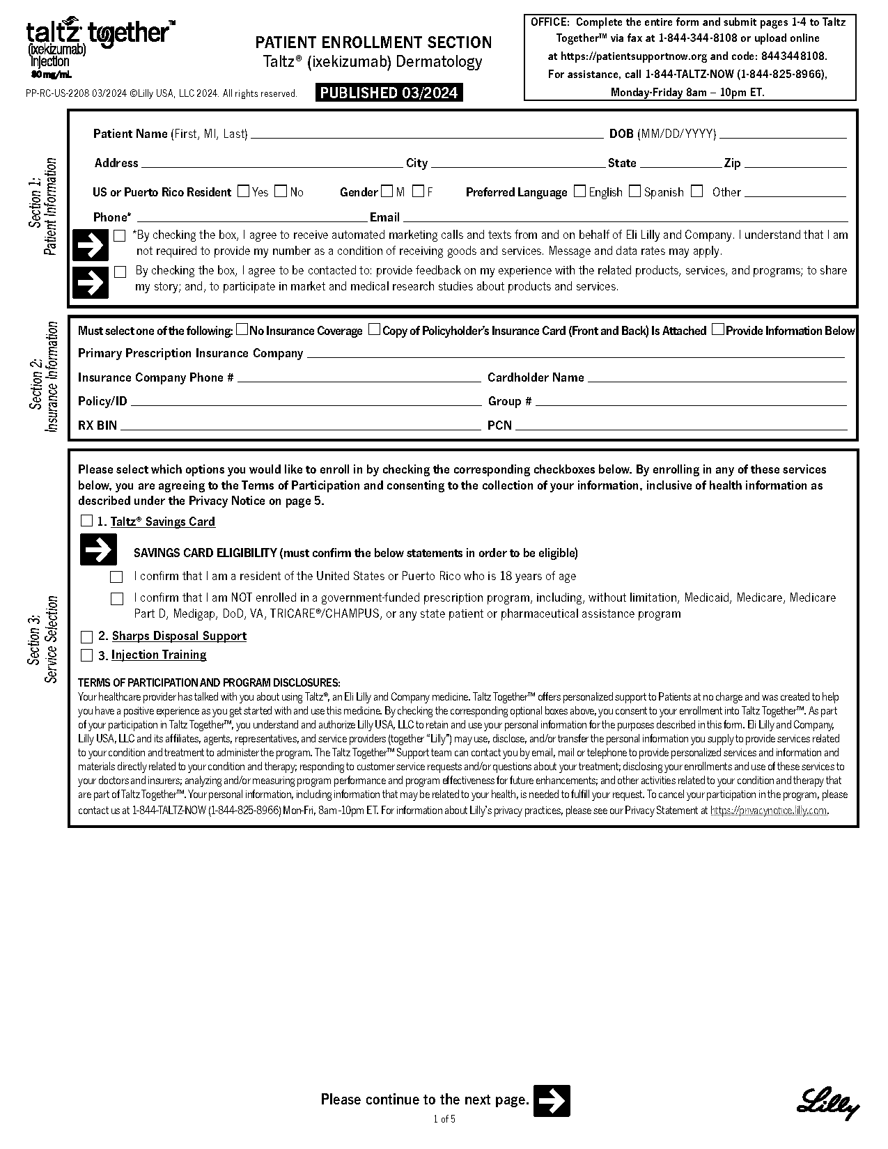 lilly cares patient assistance program refill request form