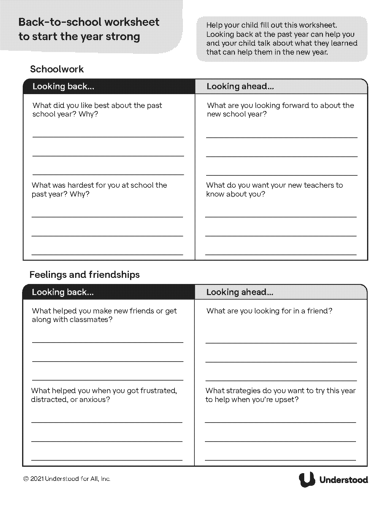 back to school worksheet pdf