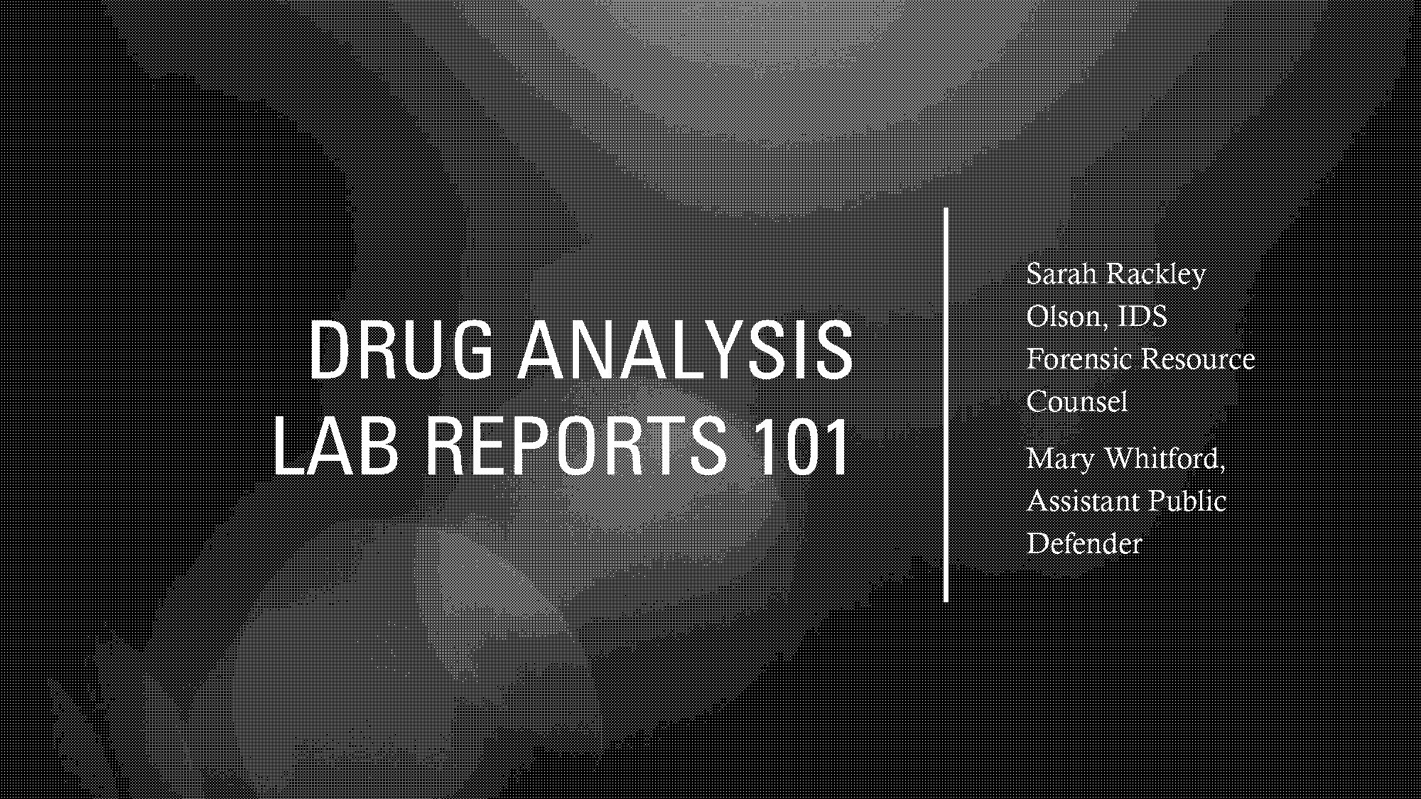 cross examination of lab report