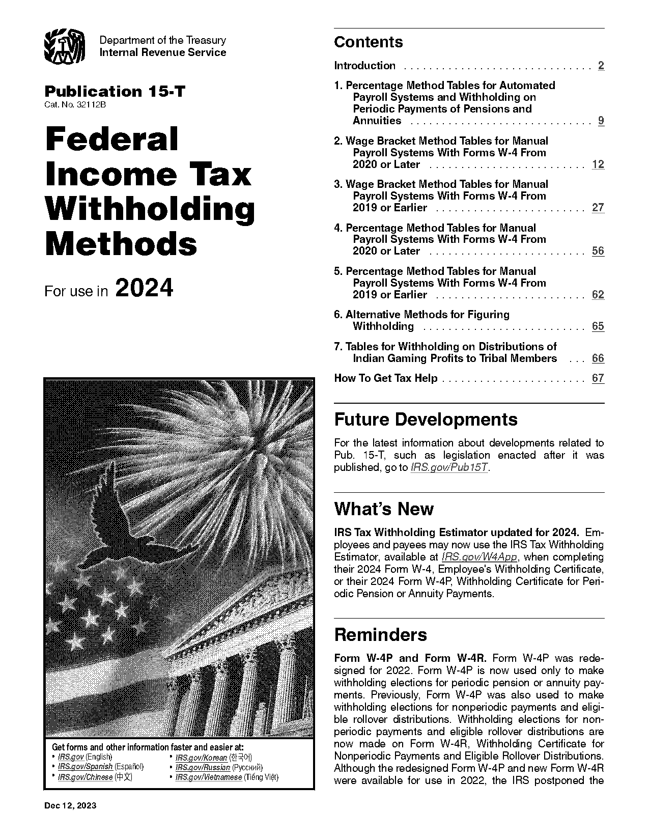 federal income tax employer withholding table