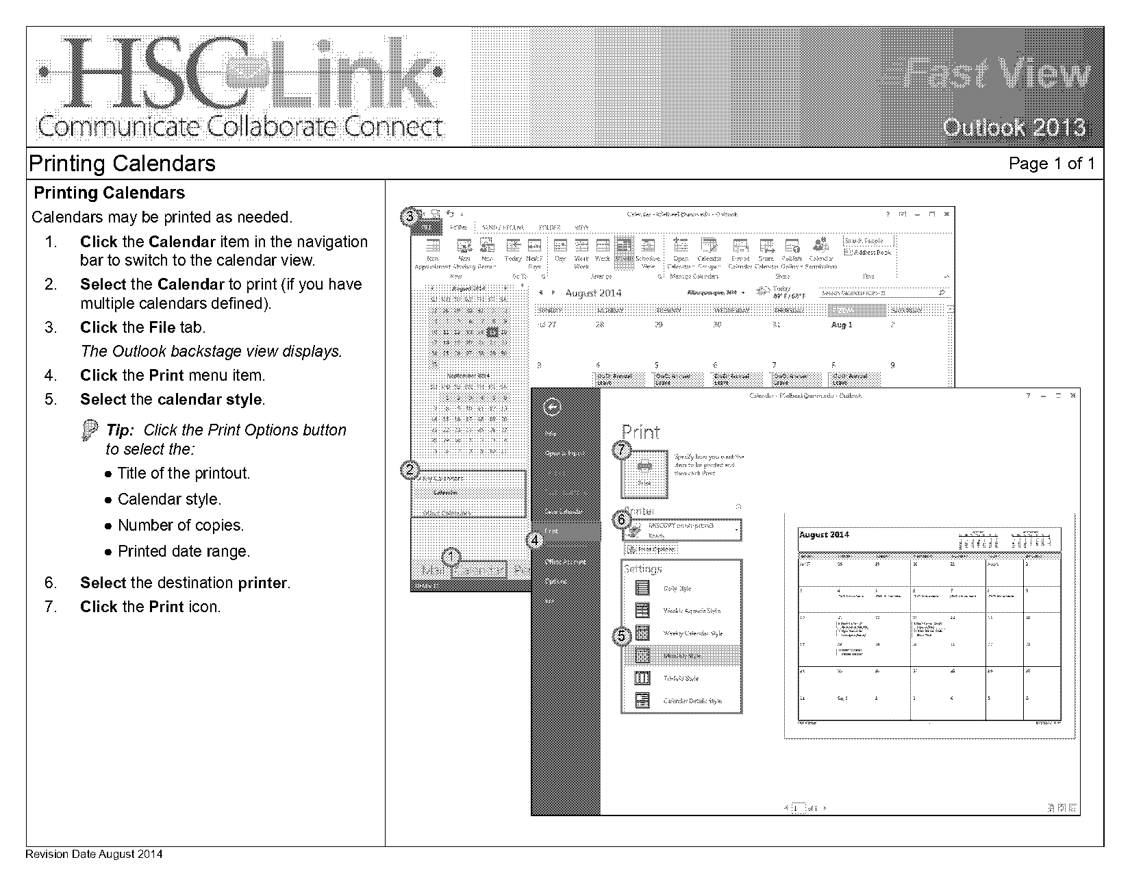 outlook print calendar blank