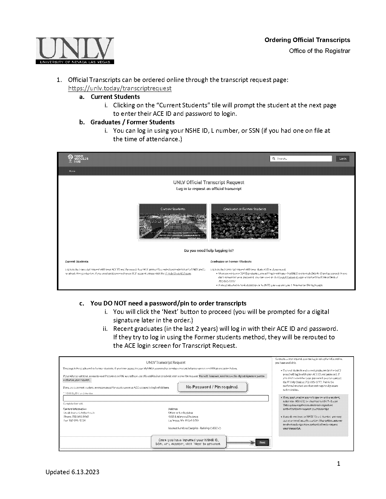 nsc electronic transcript time