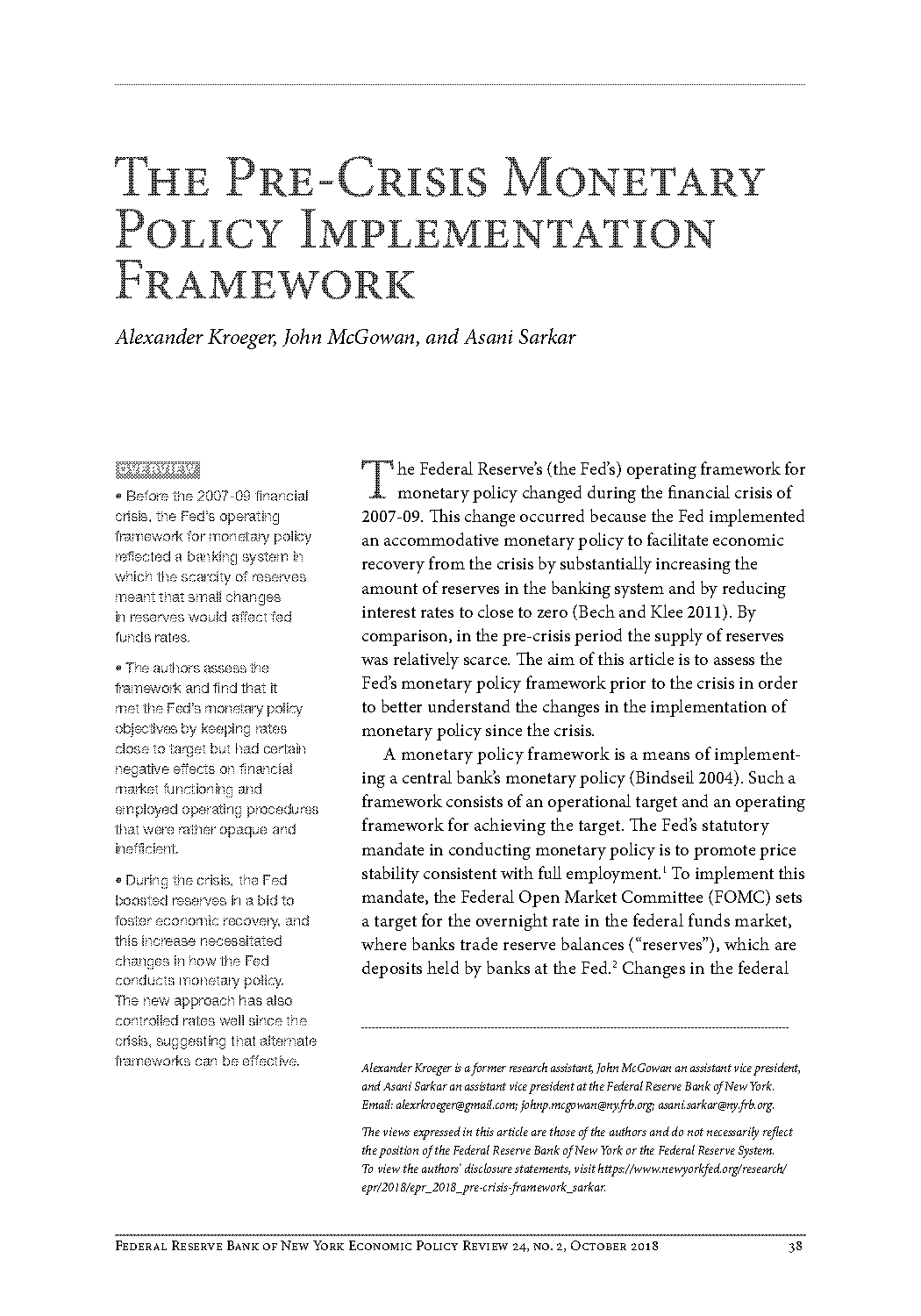 was active monetary policy used in the great recession