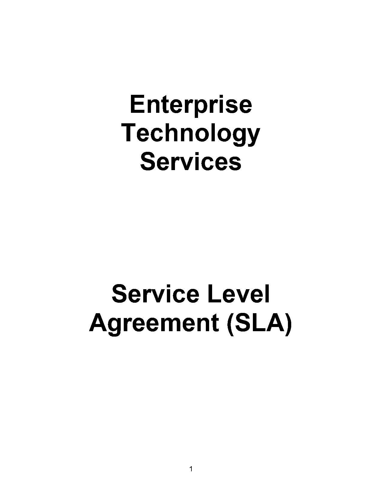 meaning and purpose of service level agreement