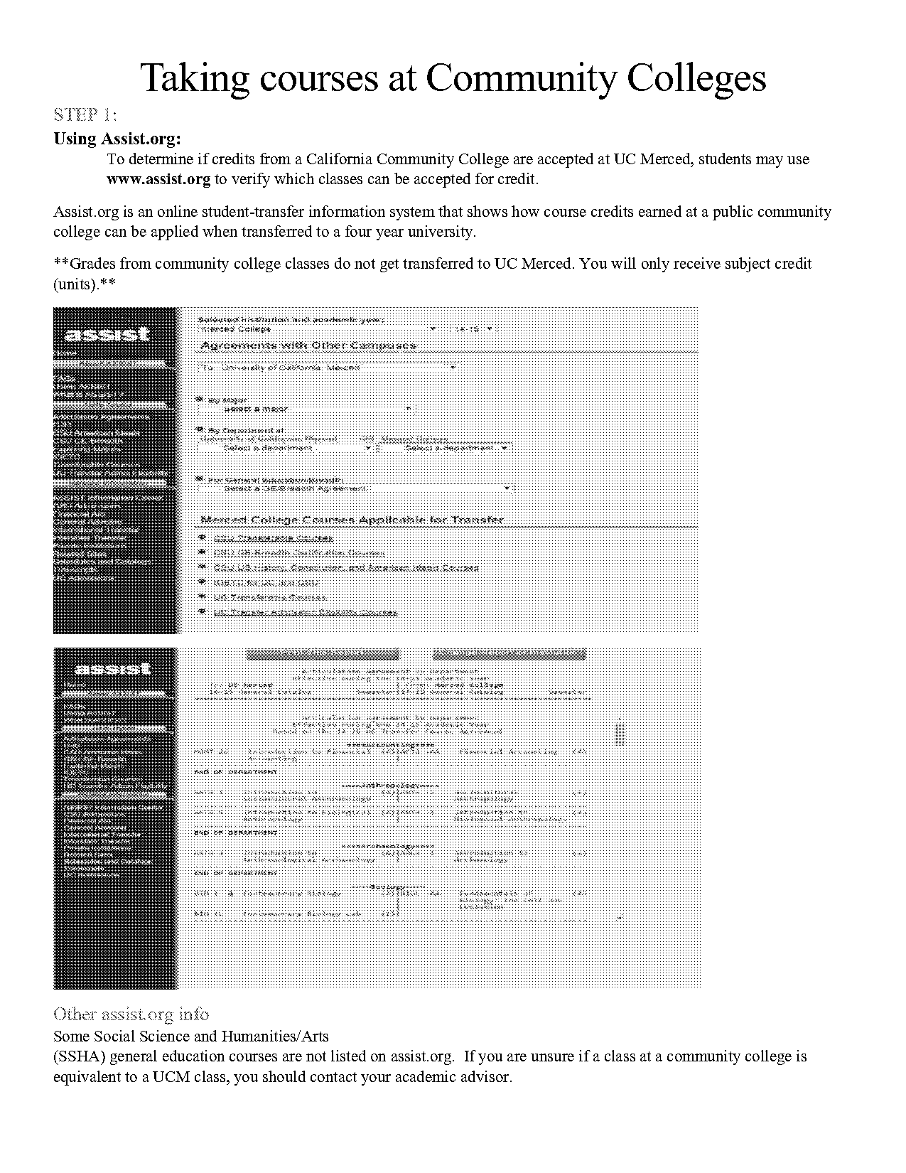 how to make unofficial transcripts merced college