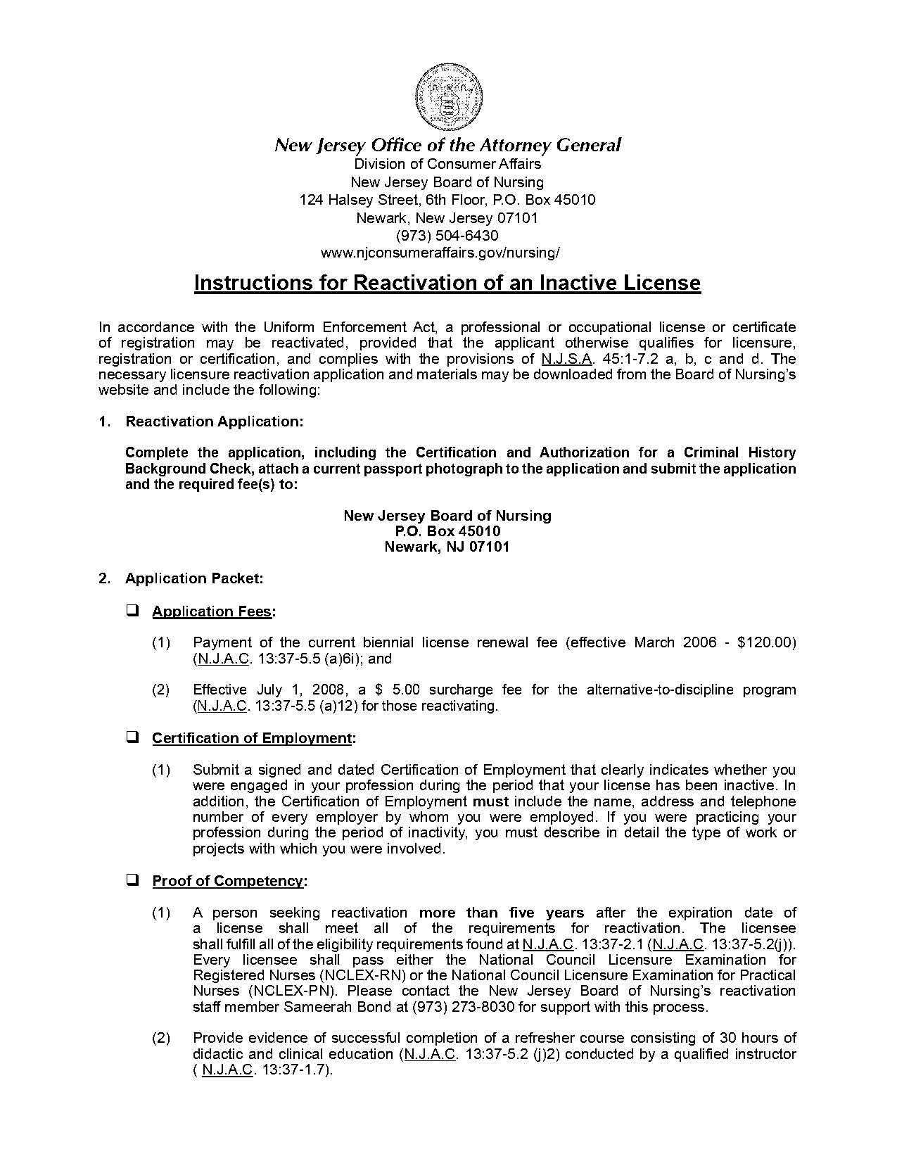 renew new jersey license instructions