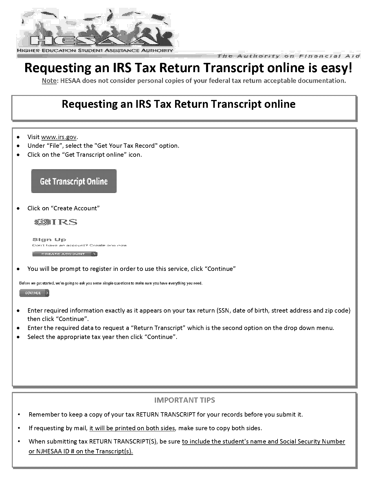 how do i get federal tax transcripts