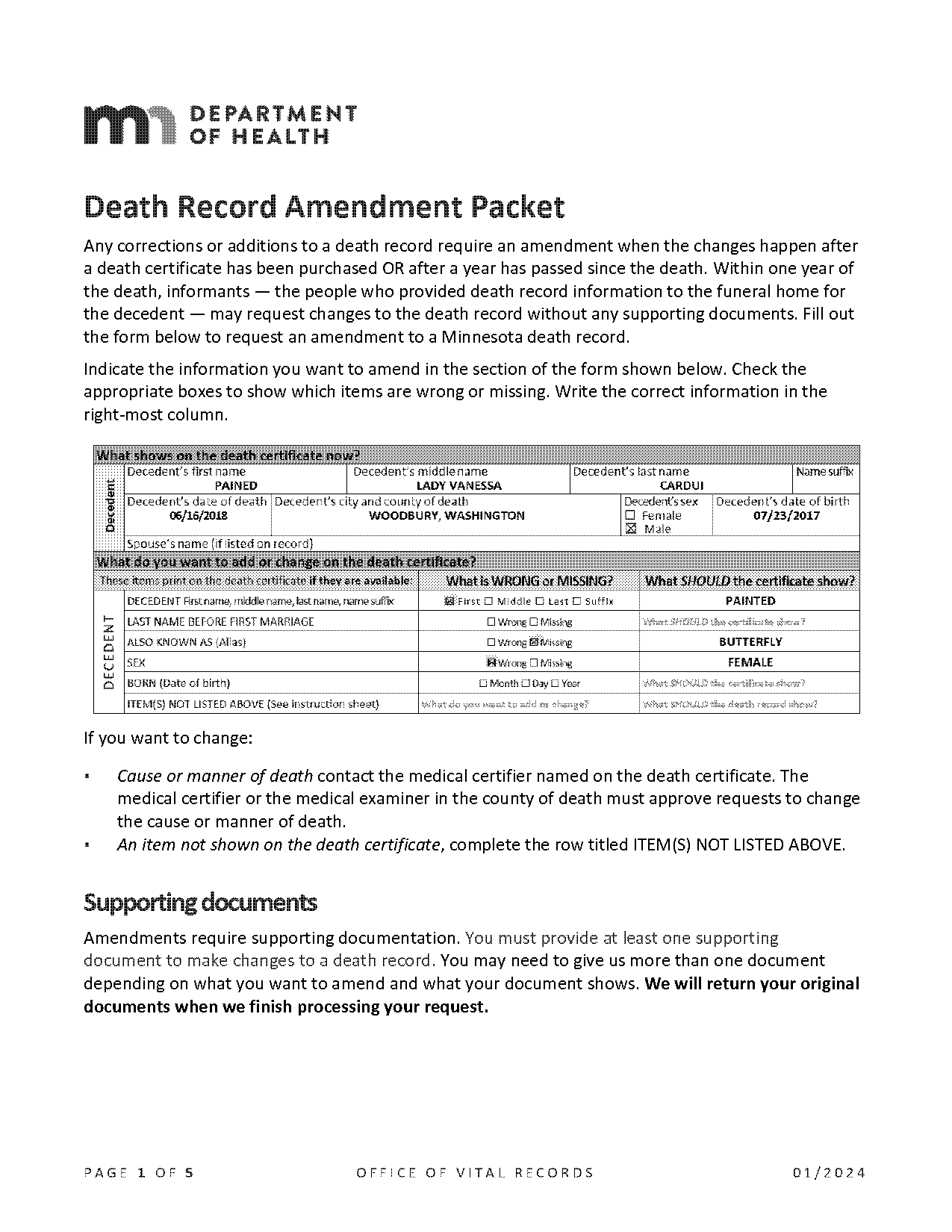 how to give social security a death certificate