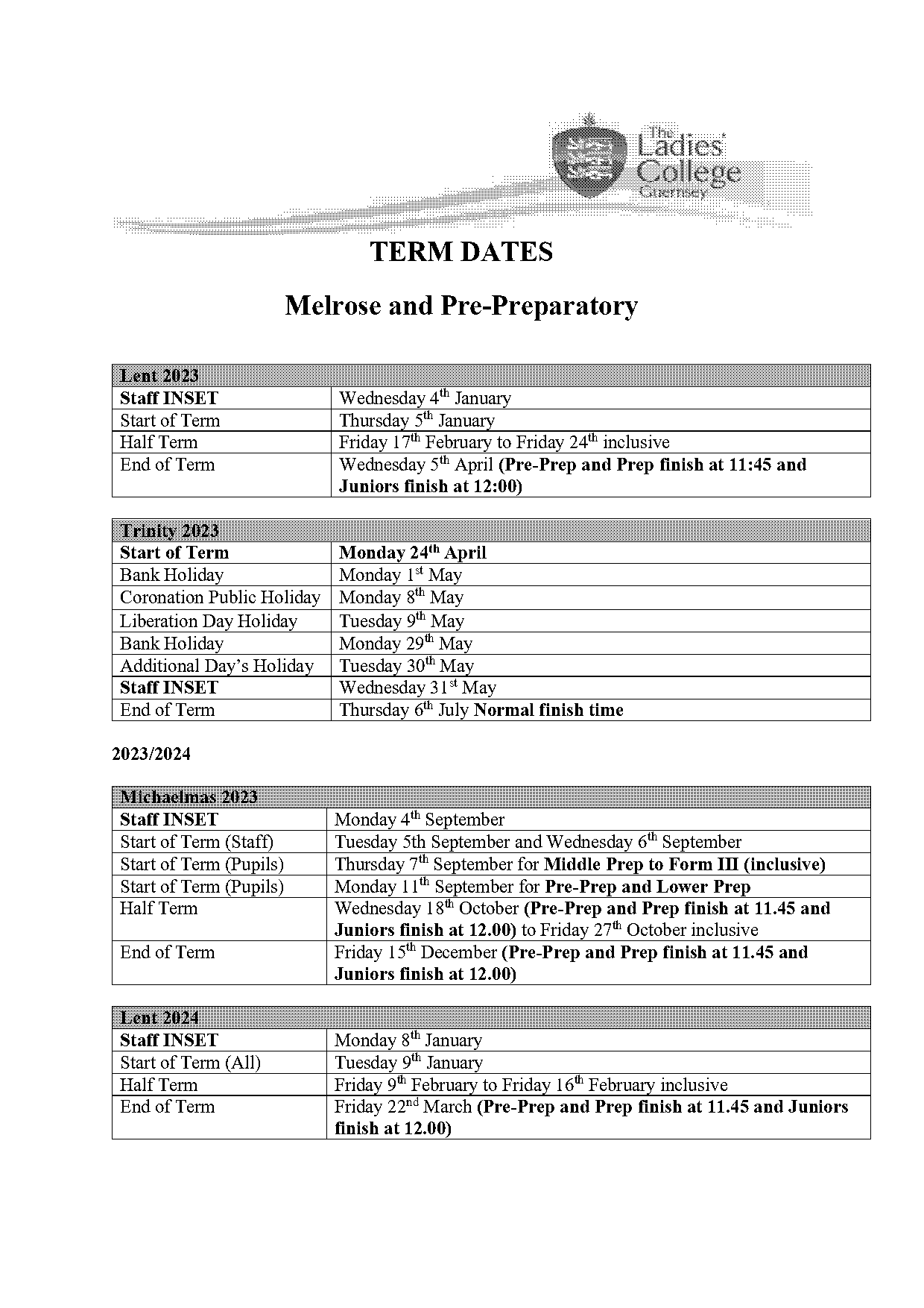 mitcham primary school term dates