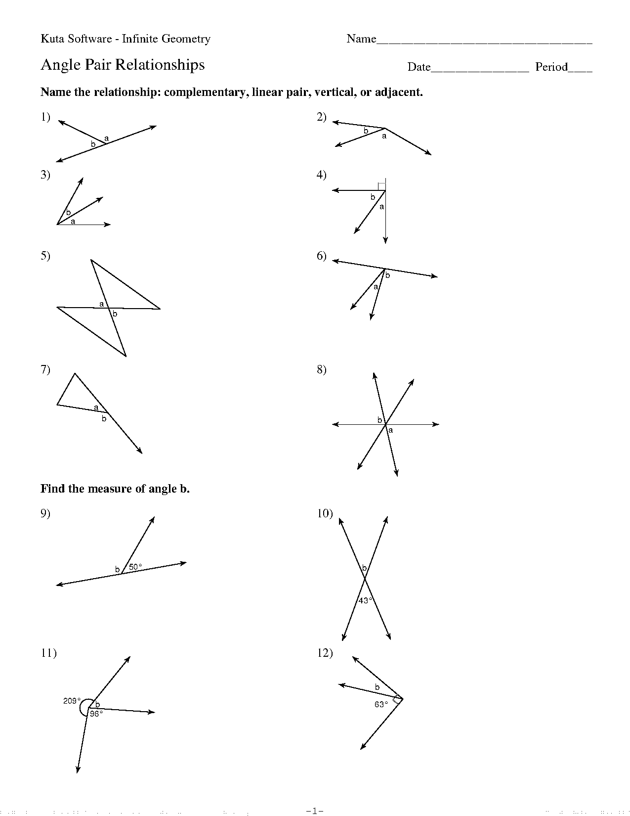 finding complementary and supplementary angles worksheet answers