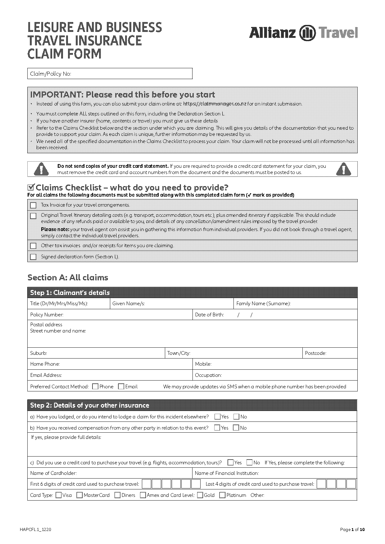 allianz travel insurance physician statement form