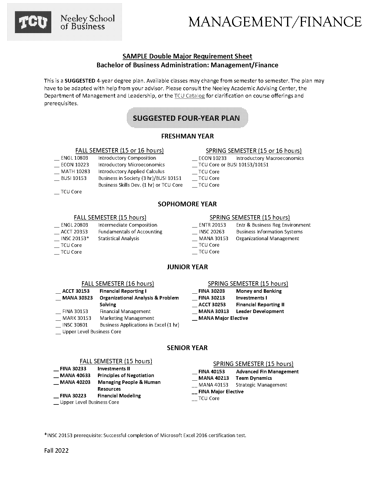 education plan for a finance manager