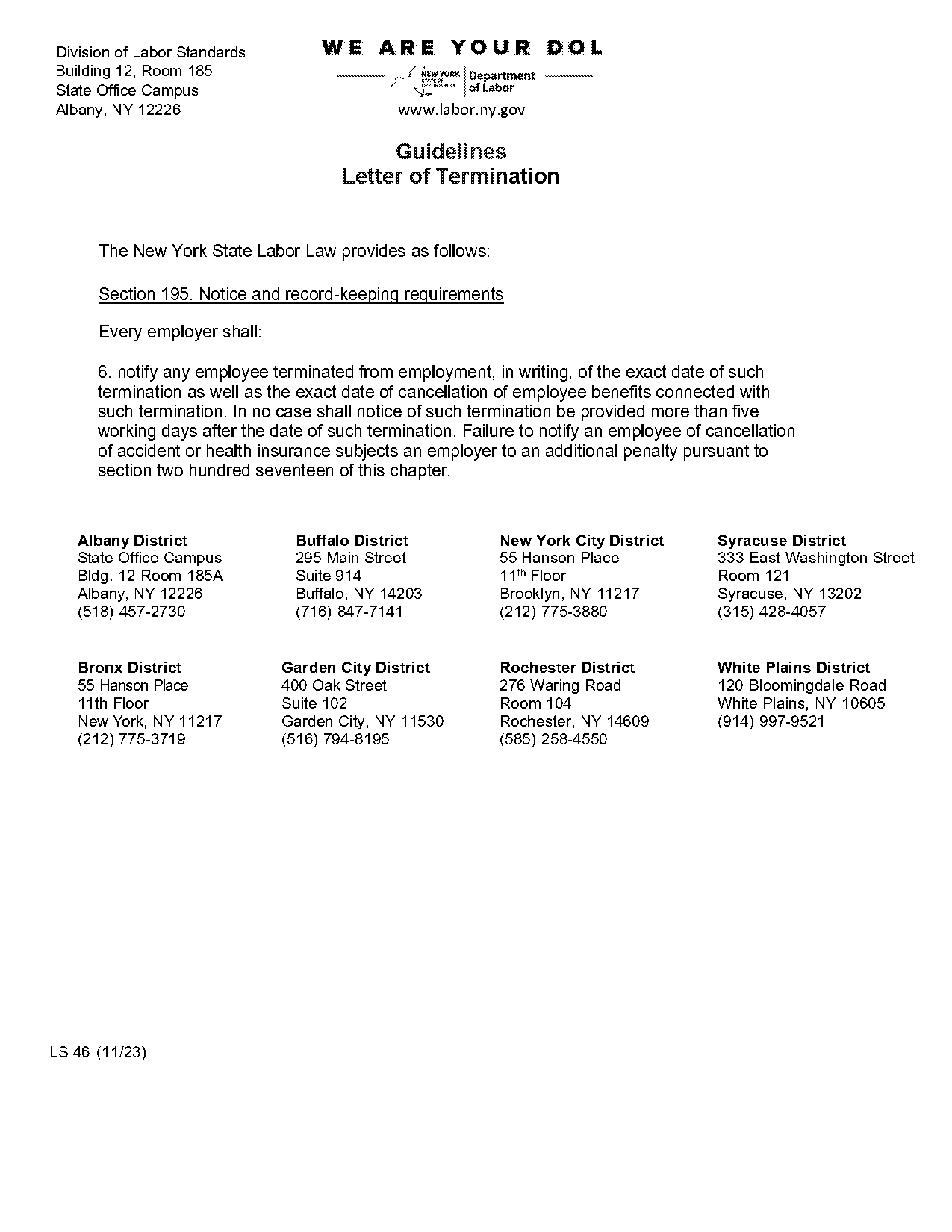 termination letter template employee