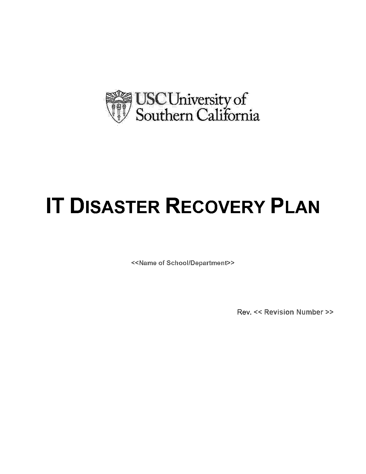 disaster recovery plan checklist template